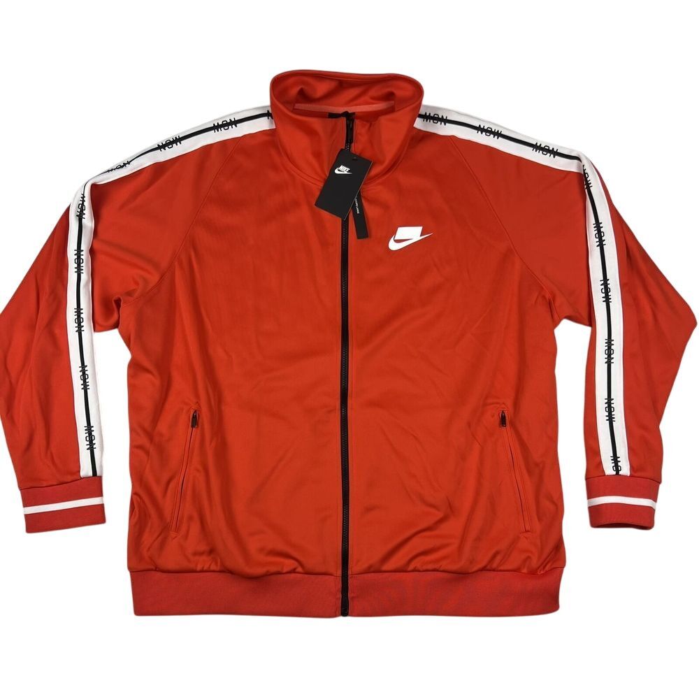 Nike Jacket Mens 2XL NSW Activewear Red Tribute Track Zip Up Athletic Sportswear
